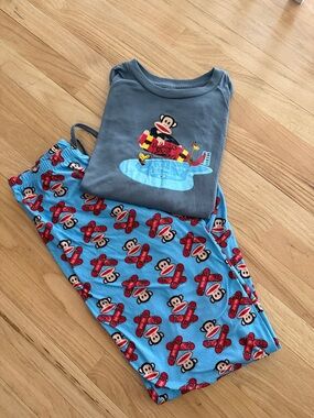 Paul Frank Blue and Red Monkey Airplane Kids Pajama Set